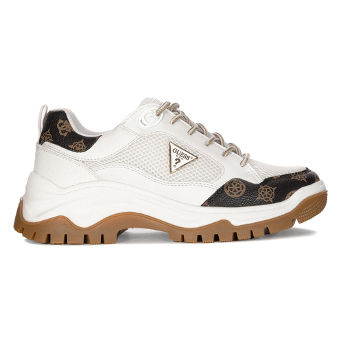 Guess White and Brown Sneakers Women