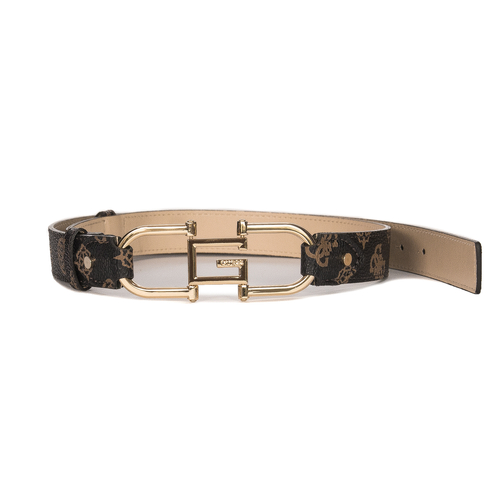 Guess Women's Belt brown MLO gold logo