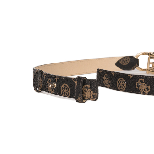 Guess Women's Belt brown MLO gold logo