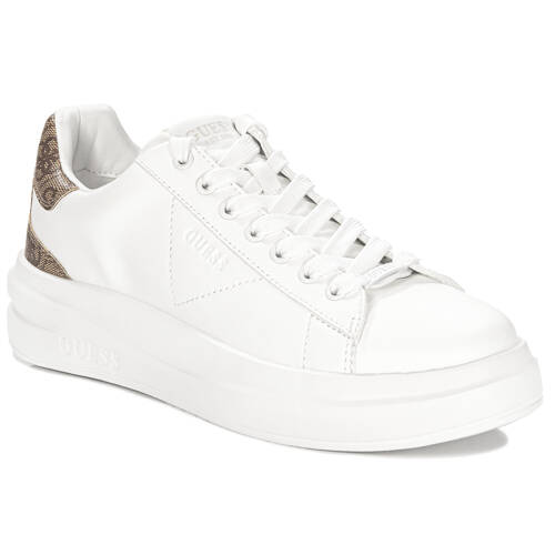 Guess Women's White And Beige Sneakers WHIBEI