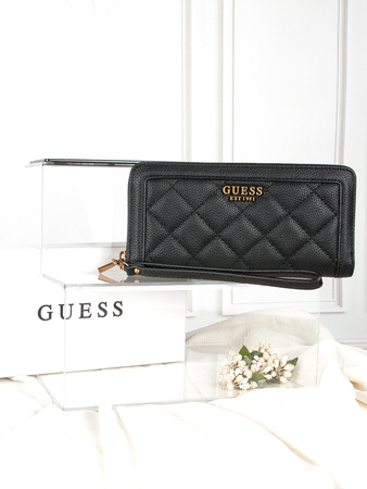 Guess Women's wallet Abey SLG Large Zip Around BLA Black black