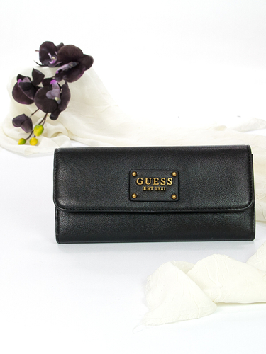 Guess Women's wallet Center Stage Slg Cntntl W / Pch large Bla Black