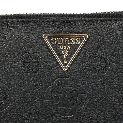 Guess Women's wallet Helaina SLG Large Zip Around Bla Black