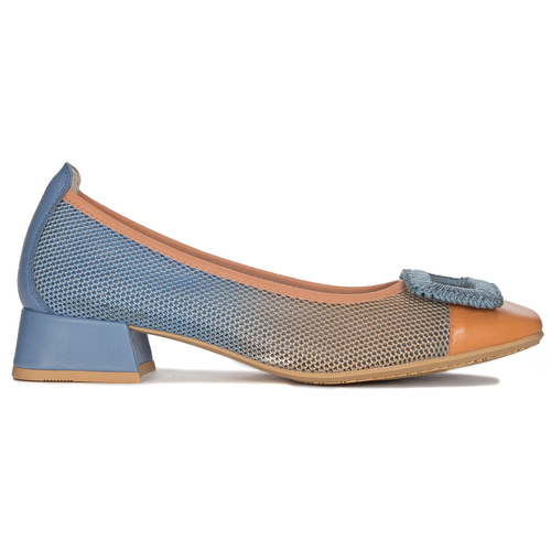 Hispanitas Women's Cervo Peach Azure blue and orange half shoes