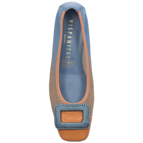 Hispanitas Women's Cervo Peach Azure blue and orange half shoes