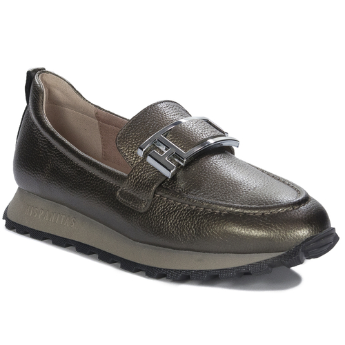 Hispanitas Women's leather Basalt moccasins