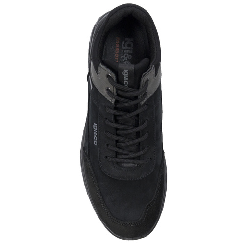 Igi&Co Men's Nero Black Sneakers