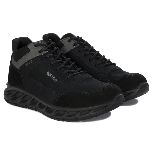 Igi&Co Men's Nero Black Sneakers