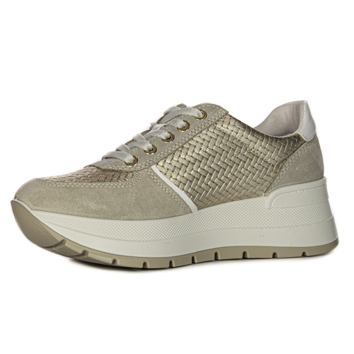 Igi&Co Women's leather platform sneakers beige