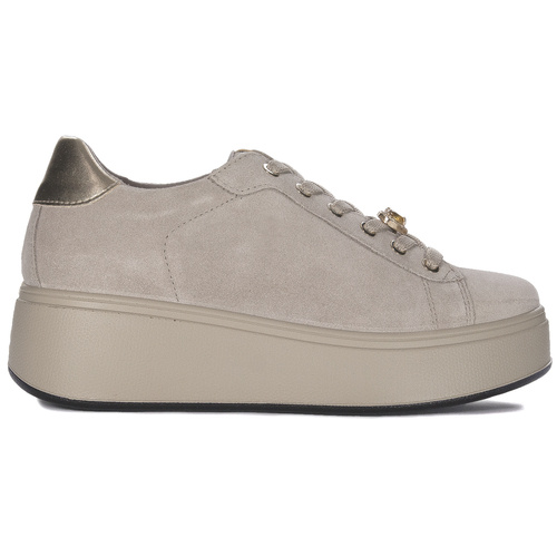 Igi&Co Women's leather platform sneakers beige