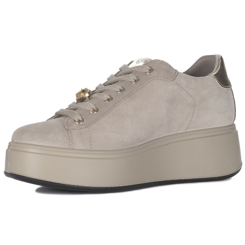 Igi&Co Women's leather platform sneakers beige