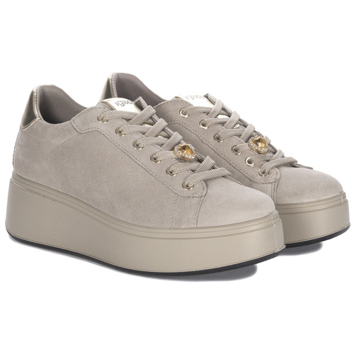 Igi&Co Women's leather platform sneakers beige