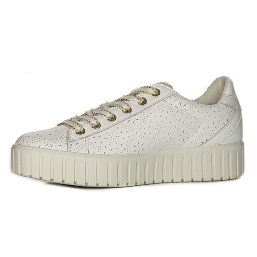 Igi&Co Women's leather platform white sneakers