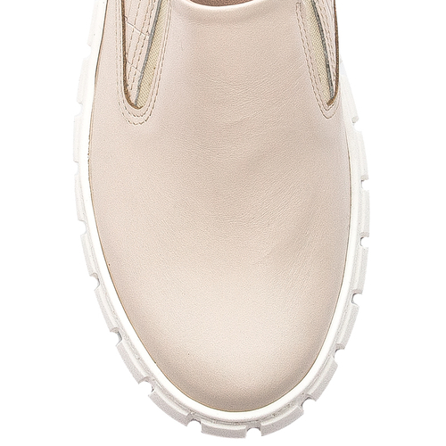 Inofio women's leather beige shoes slip on 