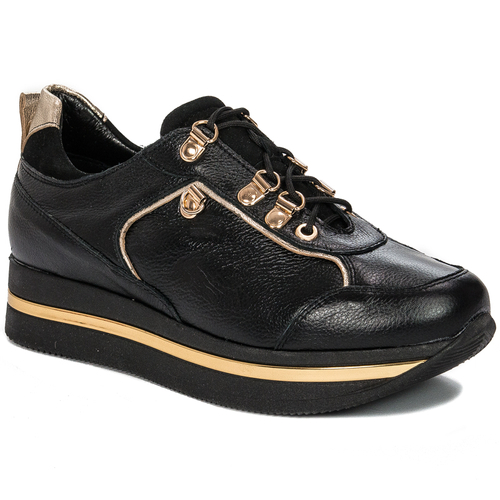 Inofio women's leather black shoes 