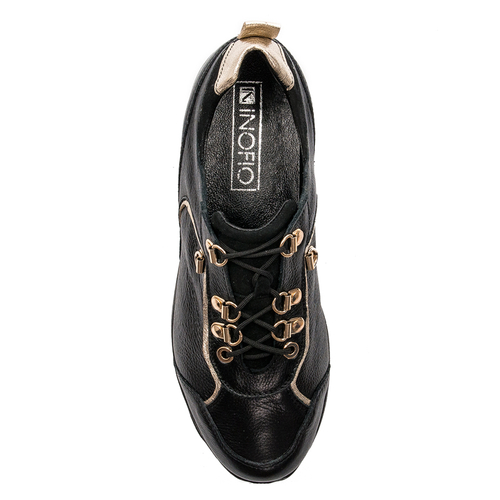 Inofio women's leather black shoes 