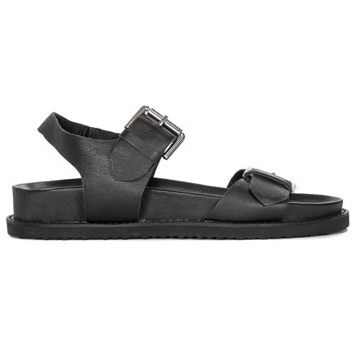 Inuovo Black Women's Leather Sandals