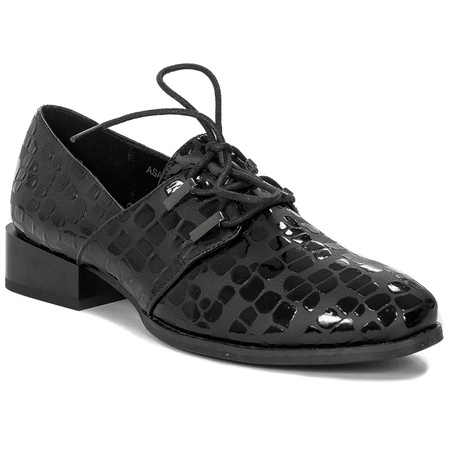 Jezzi ASA197-3 Black PU Flat Shoes