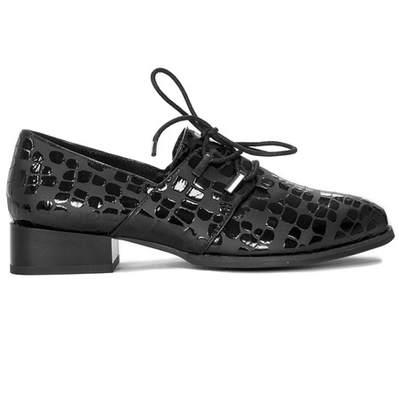 Jezzi ASA197-3 Black PU Flat Shoes