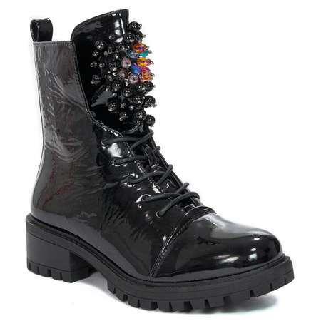 Jezzi RMR2071-15 Black patent Boots
