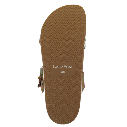 Laura Vita Women's Leather Flip Flops Jaune