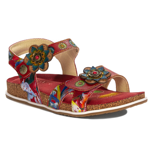 Laura Vita Women's Leather Sandals Red