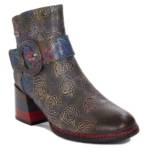 Laura Vita Women's boots in leather Odeo 01 Bleu