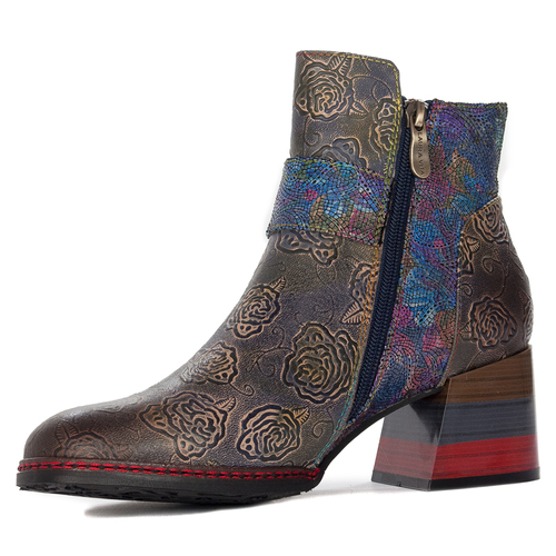 Laura Vita Women's boots in leather Odeo 01 Bleu