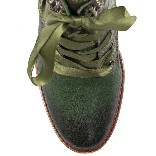 Laura Vita Women's leather boots green Geceko 19-Kaki