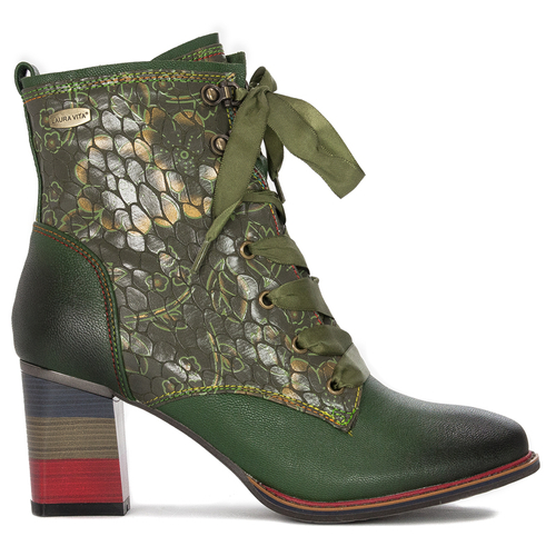 Laura Vita Women's leather boots green Geceko 19-Kaki