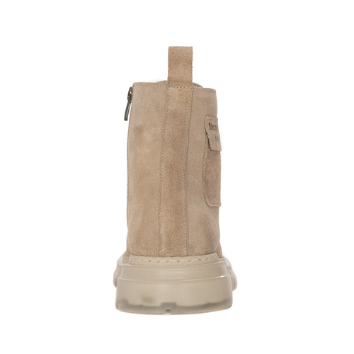 Leather Boccato boots on a Beige platform