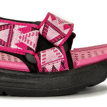 Lee Cooper Children's girls' sandals with Velcro Black Fuxia