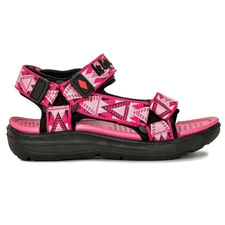 Lee Cooper Children's girls' sandals with Velcro Black Fuxia
