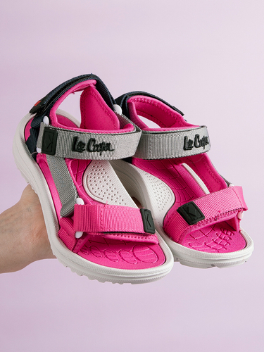 Lee Cooper Children's girls' sandals with Velcro Black Fuxia Fushia