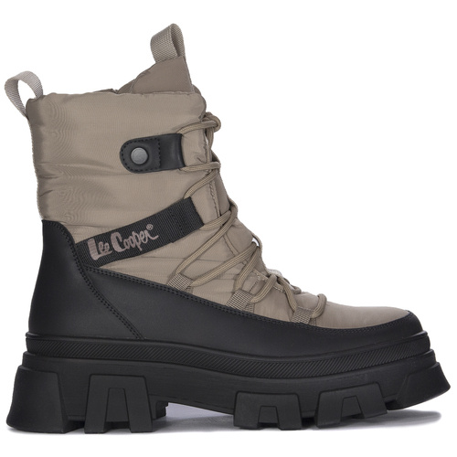 Lee Cooper Winter Hiking Boots for Women Light Brown Black