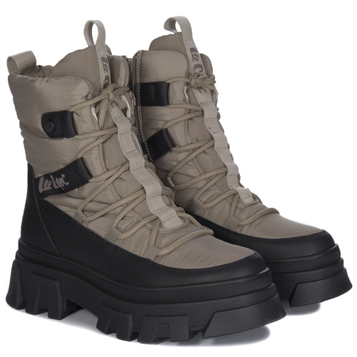 Lee Cooper Winter Hiking Boots for Women Light Brown Black