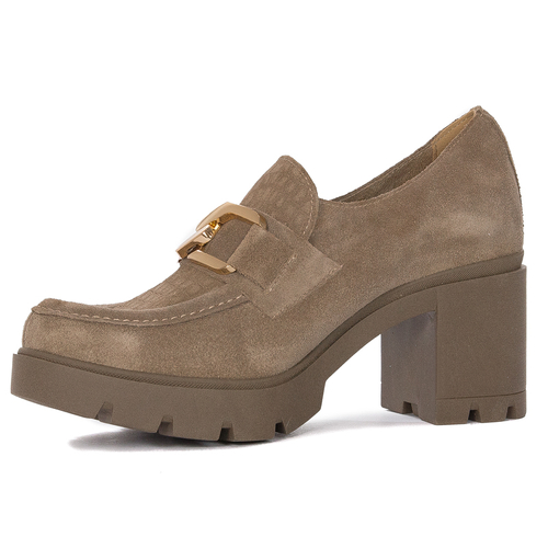 Lemar Women's leather suede shoes W.Taupe + Bolzano beige