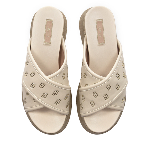 Liu Jo Women's platform flip-flops Butter beige