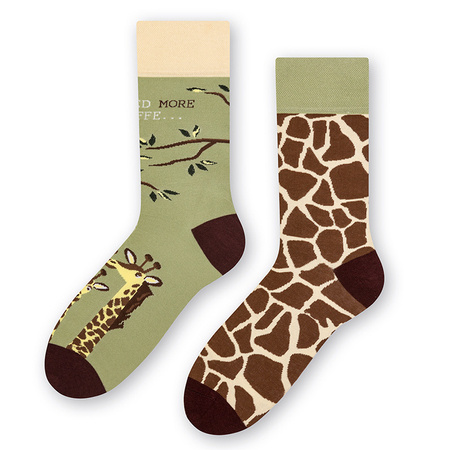 MORE Asymmetrical Green / Zebra socks