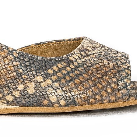 Maciejka 01304-68/00-1 Gold Reptile Flat Shoes