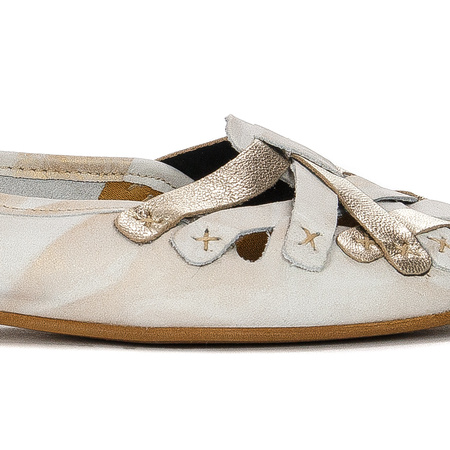 Maciejka 01358-22/00-0 Beige + Gold Ballerina