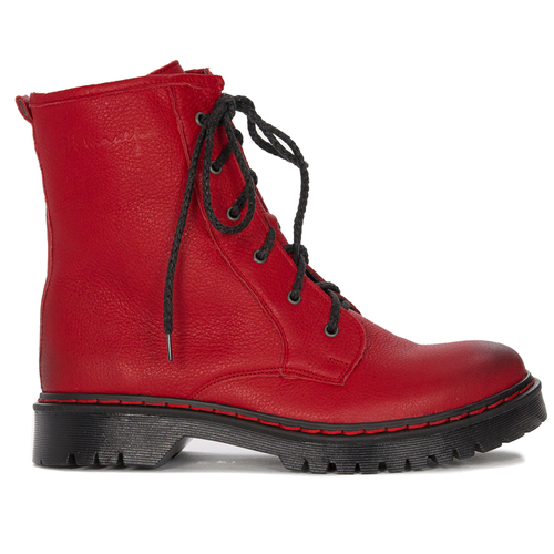 Maciejka 01609-08/00-3 Red Lace-up Boots