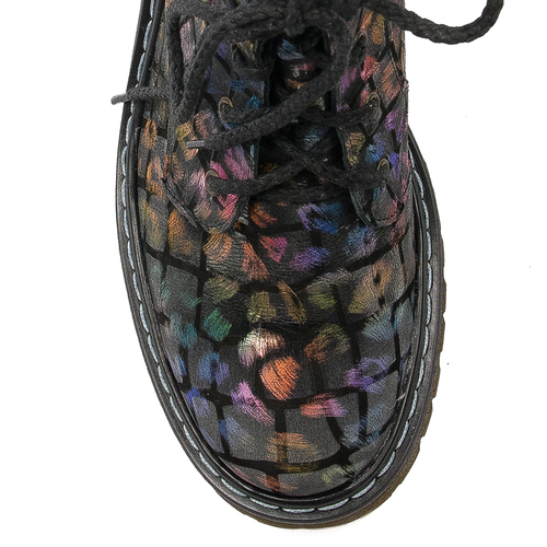 Maciejka 01609-52/00-6 Black + Multikolor Lace-up Boots