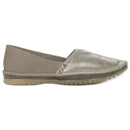 Maciejka 01930-03-00-0 Gray Shine Flat Shoes
