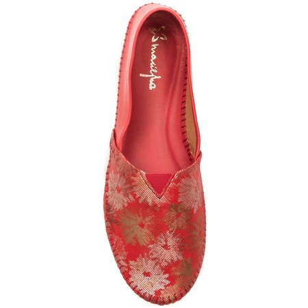 Maciejka 01930-74-00-0 Red+ Flowers Flat Shoes