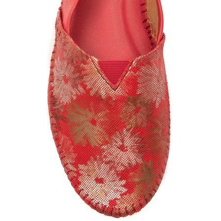 Maciejka 01930-74-00-0 Red+ Flowers Flat Shoes
