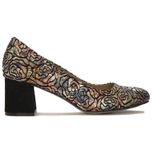 Maciejka 03356-46/00-1 Black + Flowers Pumps