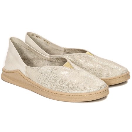 Maciejka 04078-04-00-0 Beige & Gold Flat Shoes