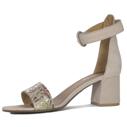 Maciejka 04141-49/00-5 Beige + Flowers Sandals