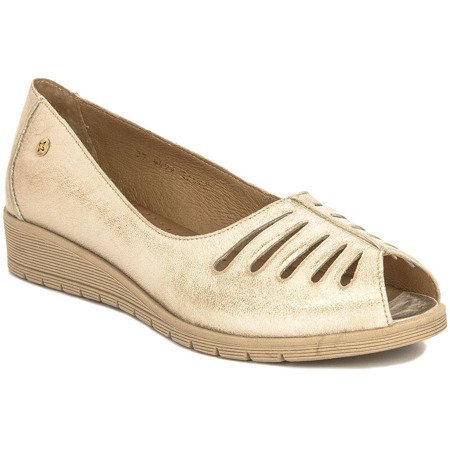 Maciejka 04499-25/00-1 Beige Gold Flat Shoes